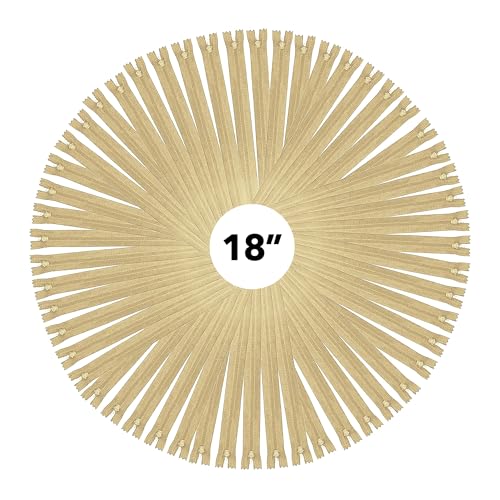Image of Mandala Crafts 60 PCs Khaki Closed-End 18 Inches Nylon Zippers for Sewing
