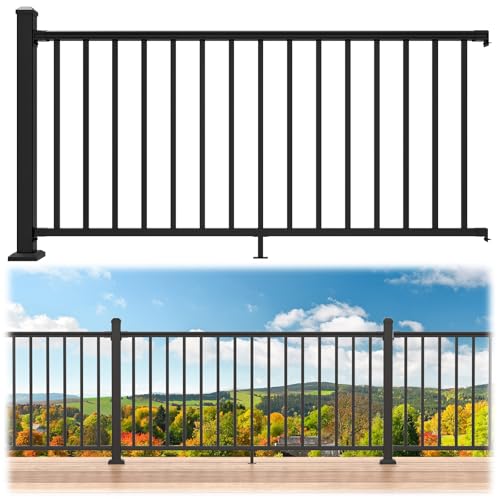 Egadis 36 in. H x 6 ft. W Porch and Deck Railing Kit, Aluminum Railing...