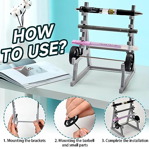 Vibbang Squat Rack Pen Holder, Mini Pencils Holder for Gym Theme with Barbells & Weights - Image 3