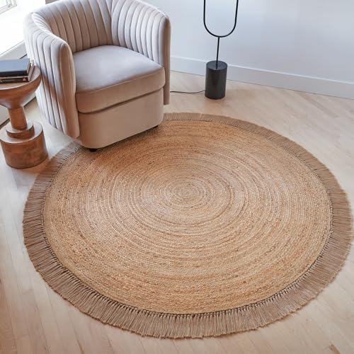 KIBAGA Beautiful 5x5 ft Round Jute Area Rug for Your Home - This ...