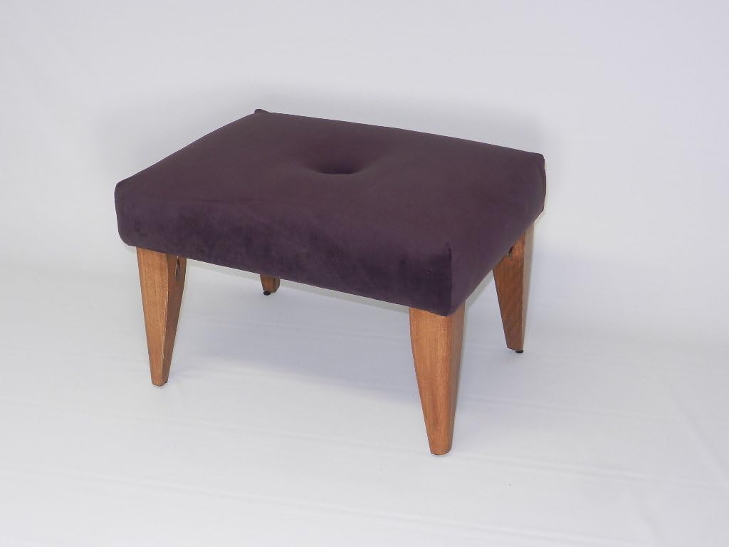 Tufted Art Deco Suede Foot Stool (Purple)