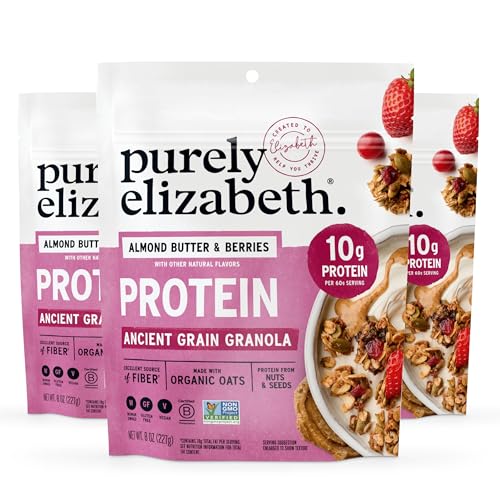Image of Purely Elizabeth, Protein Granola, Almond Butter and Berries, 8oz Bags (3 Pack)