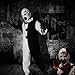 shyhand Adults Clown The Killer Costume with Scary Bloody Mask Fake Horror Props Gloves Halloween Cosplay Costume Outfit