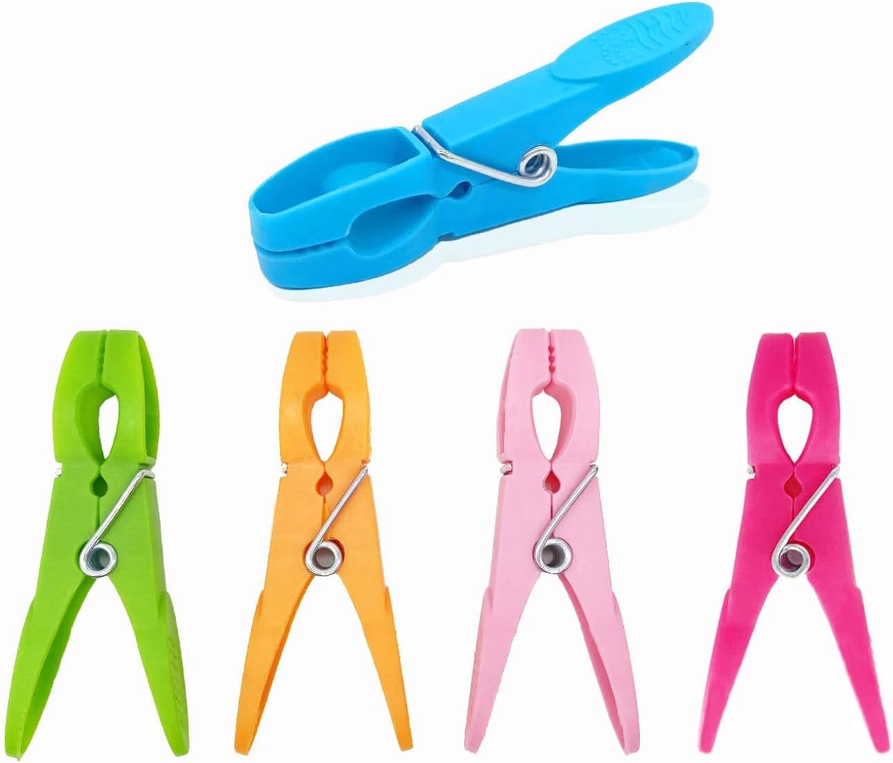 Clothes Pegs, 48 Packs Pegs for Washing Line, 5 Colors Strong Grip Plastic Pegs, Non Slip Rust Resistant Laundry Pegs for Home & Garden