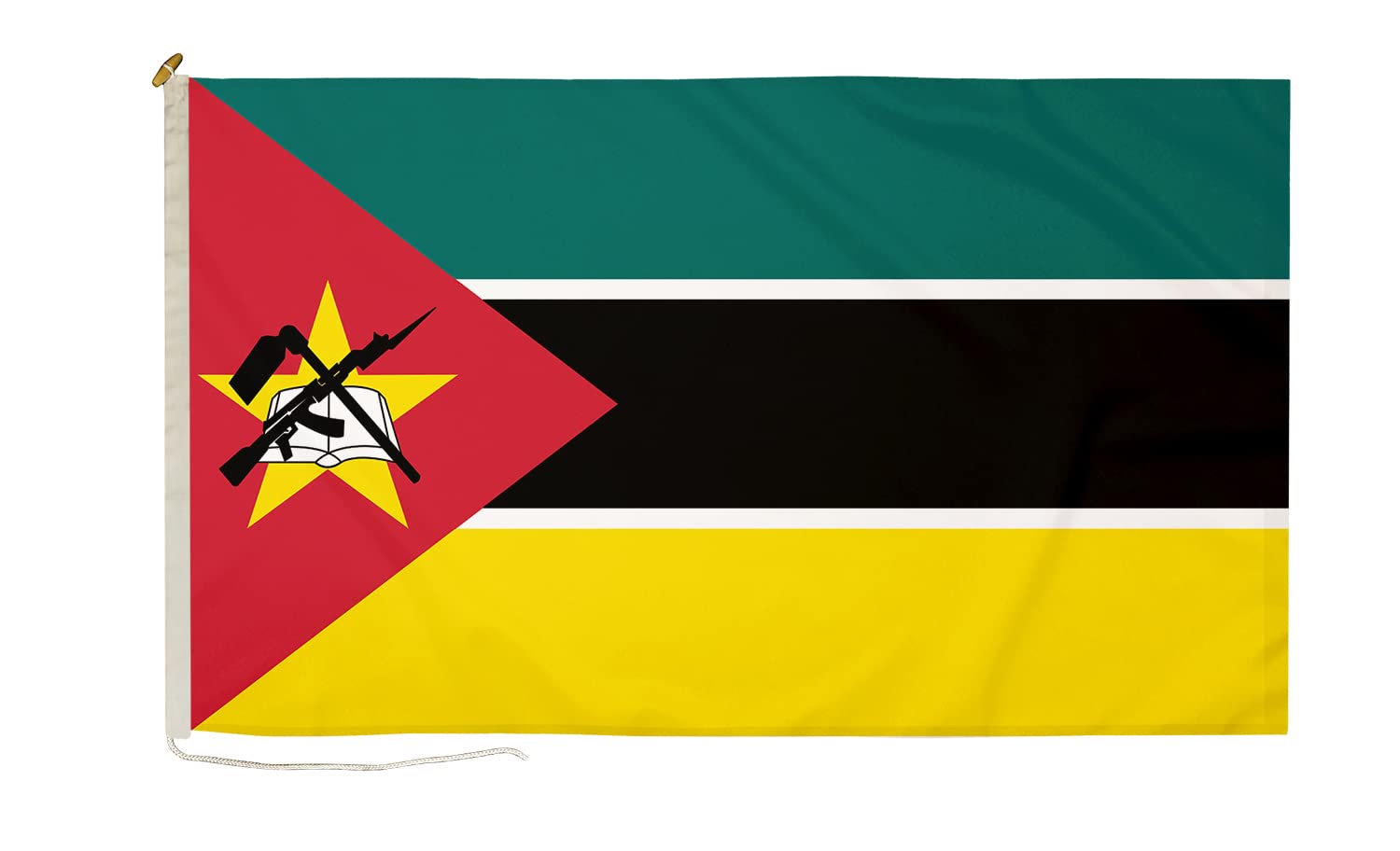 DuraFlag Mozambique Small Courtesy 20x12" Rope and Toggled Premium Quality 50x30cm Flag