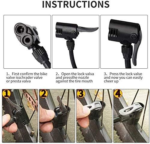 SEKOY® Portable Mini Aluminum Bike Pump/Bicycle Air Pump Foot Activated Mini Floor Cycle Pump for Car Bike and Bicycle with Pressure Gauge (Standard) - Material: Aluminium 4