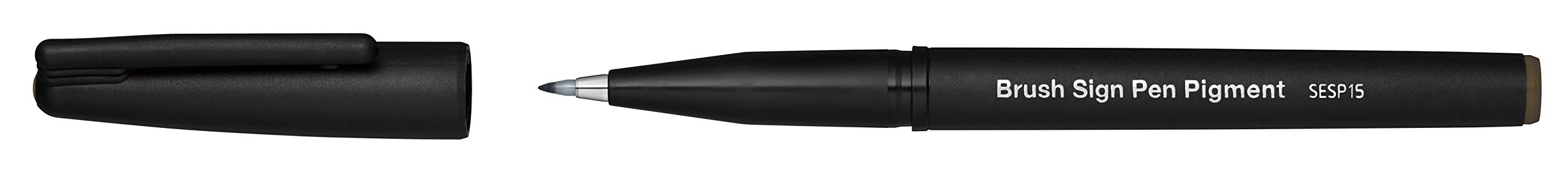 Pentel SESP15-SPX Brush Sign Pen Pigment with Pigmented Ink, Fibre-Tip Pen, Brush Like Tip, Sepia, Pack of 1