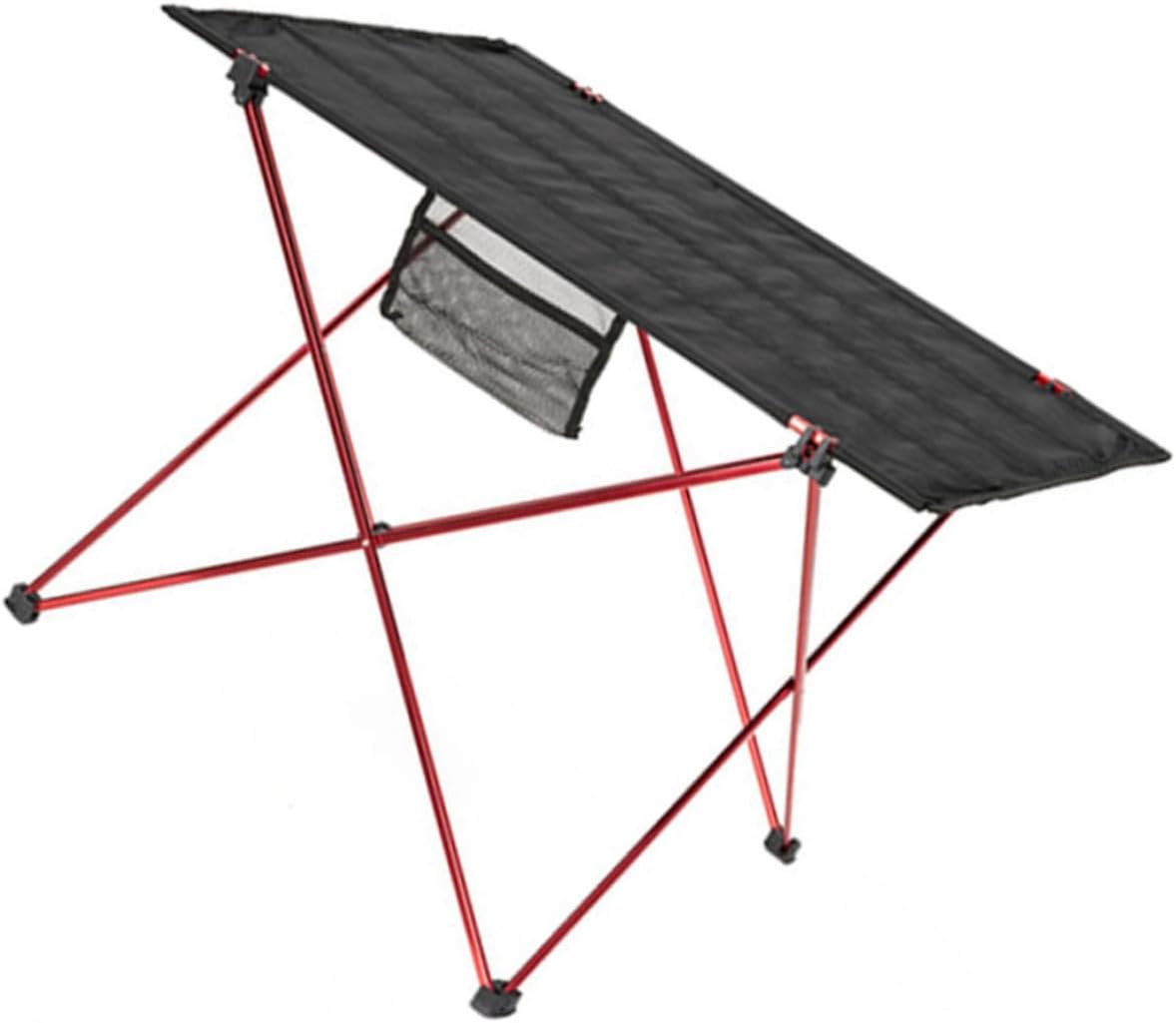 Portable Foldable Camping Table and Chair Set, Mid-Size Red Aluminum Alloy, Lightweight Picnic Furniture for Outdoor Hiking, Car Travel, and Camping Use