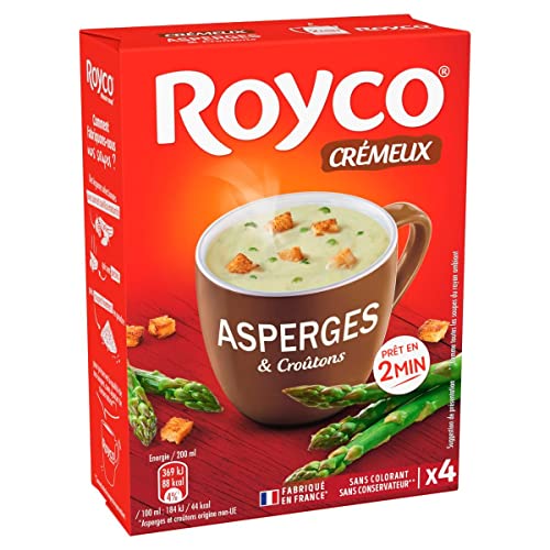 Royco - Sopa instantánea con espárragos y crema de crutón (4 bolsas de 80 ml, 3 unidades)