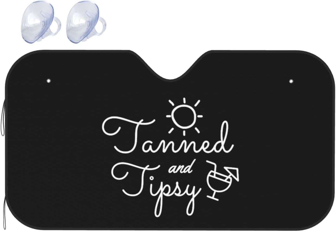 Tanned and Tipsy Windshield Sun Shade Keep Your Vehicle Cool, for SUV Cars Trucks Universal Sun Shade