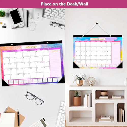 Image of GuassLee Desk Calendar 2026-2027 - 19 Monthly Calendar from Jun. 2026 to Dec. 2027, 11.5 inchx17 inch Large Desktop Calendar with Thick Paper, Corner Protectors for Desk Home Office Easy Planning