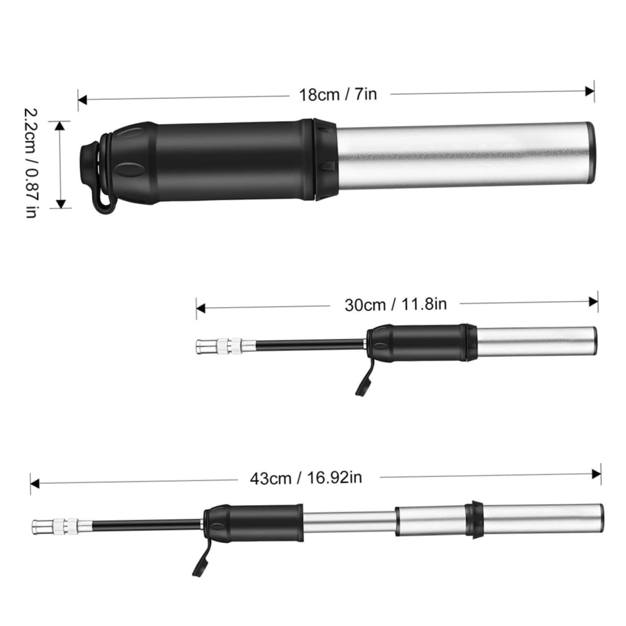FUNOMOCYA Bike Air Inflator Pump Mini Portable Tire Inflator for Cycling Lightweight Compact Aluminum Alloy Construction Secure Seal