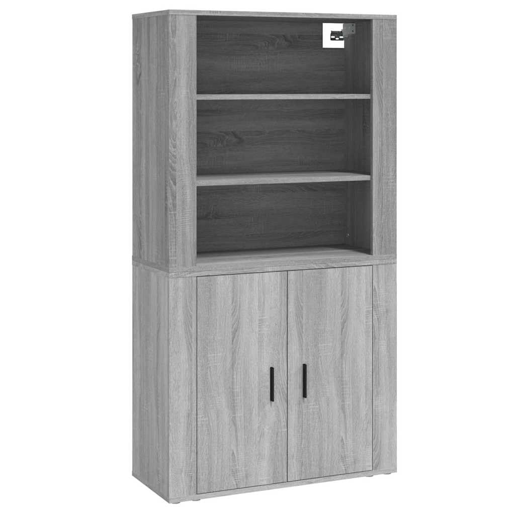 Sonoma szara szafka komodowa, 80 x 33 x 150 cm, materiał drewnopochodny, wszechstronne przechowywanie do salonu i kuchni, nowoczesny design mebli