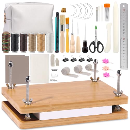 JUPEAN 45 Pcs Book Binding Kits Bookbinding Kit Book Press...