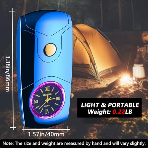 Encendedor eléctrico USB recargable azul miniatura 3