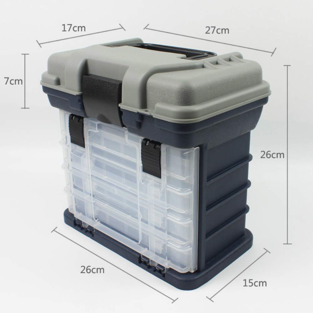 Boîte de rangement portable avec 4 compartiments réglables, idéale pour l'équipement de pêche et les accessoires