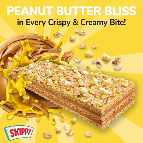 Image of SKIPPY Creamy Peanut Butter Wafer Bars, Banana Flavor with Real Fruit & Oats, 6 Individually Wrapped Bars (7.8 oz Box)