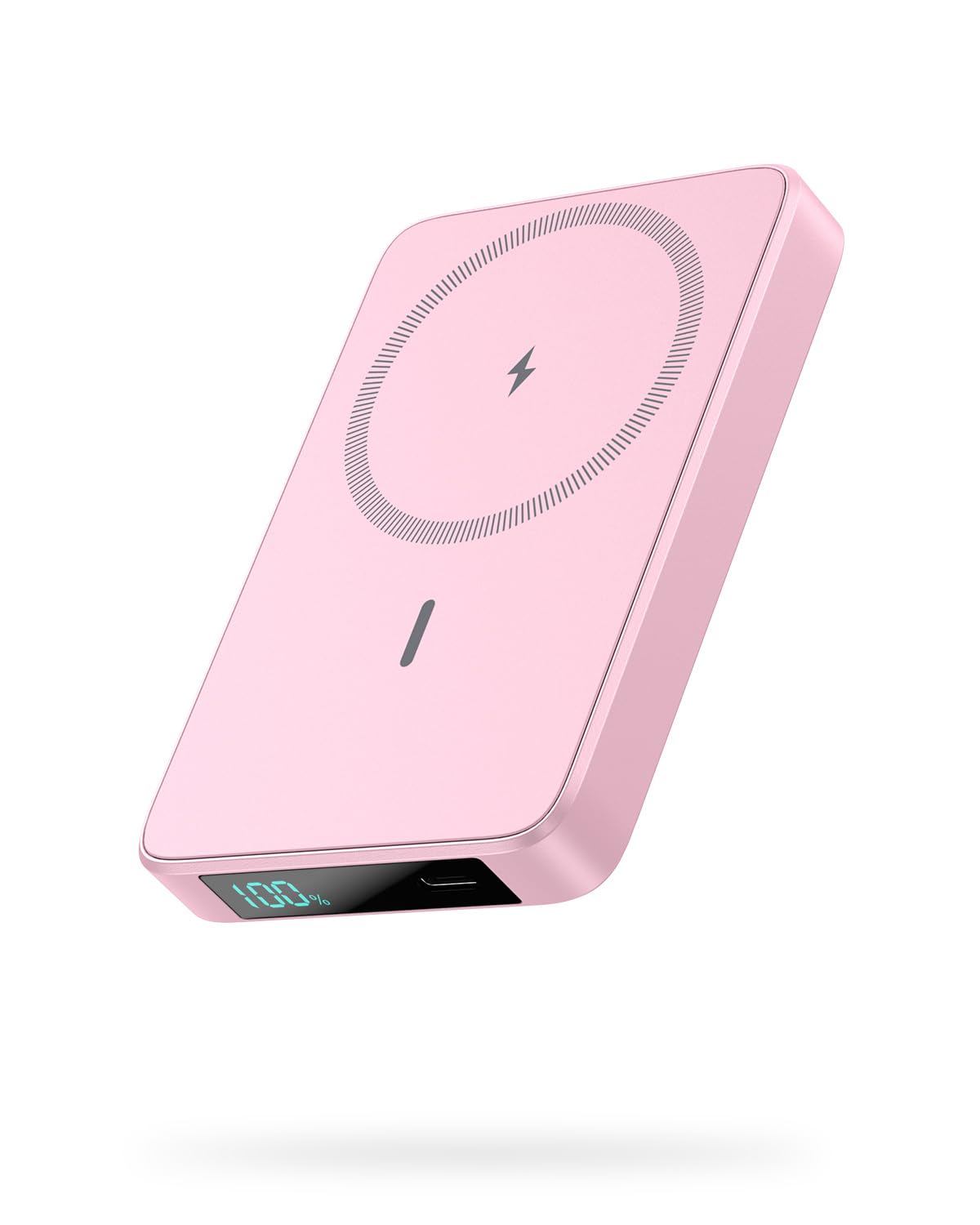 HETP Magnetico Power Bank, 10800mAh Caricabatterie Portatile Wireless PD 20W USB-C Ingresso/Uscita Ricarica Rapida Powerbank con Display LED Compatibile con Magsafe iPhone 15/14/13/12 Serie - Rosa
