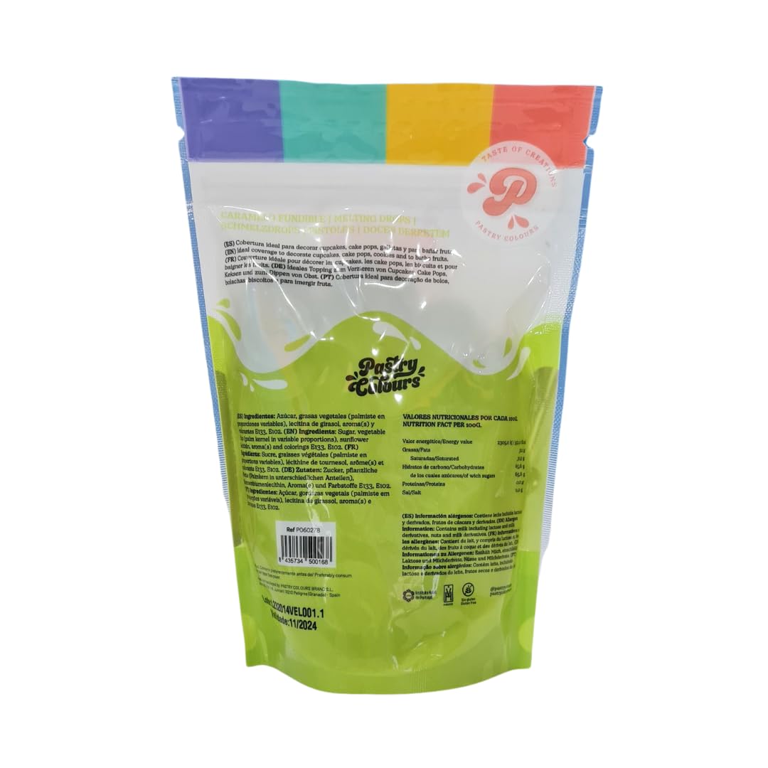 Melts Verde Lima - Chocolate para Fundir - Cobertura para Pasteles - 250g