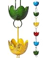 Vintage Bloom Multicolor Rain Chain, Functional and Decorative Replacement for Gutters or Downspouts (Set of 1)