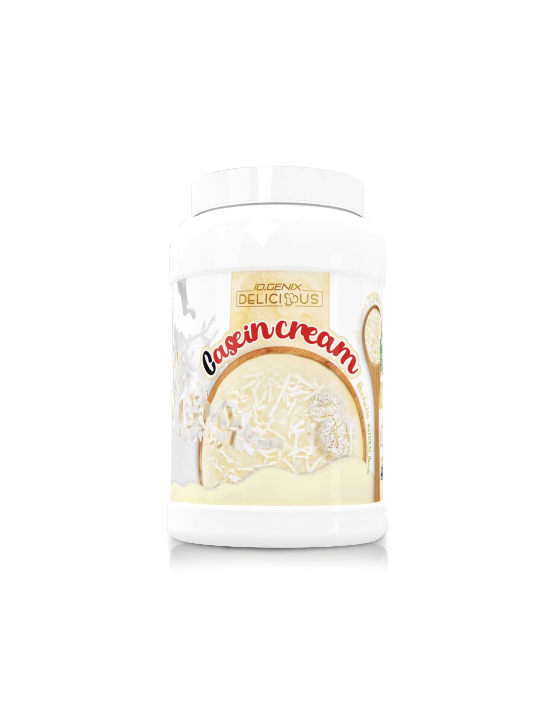 iO.GENIX - CASEIN CREAM 900G | Caseína Micelar | Toppings Variados | Aromas Naturales | Buena Digestibilidad (Rochello)