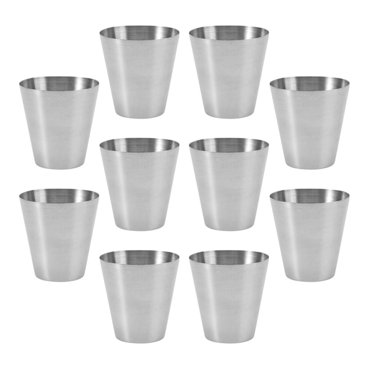 Housoutil Stainless Steel Whiskey Cups 100Ml Stackable Beverage Tumblers Metal Beer Cups Reusable Portable Drinkware Set for Camping