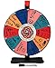 Whirl of Fun 12 inch Prize Wheel Spinner with Stand - Spinning Wheel for Prizes, 10 Color Slots, Customize Erasable Dry Erase Surface, Tropical Colors, Portable, Tools Included, Made in USA