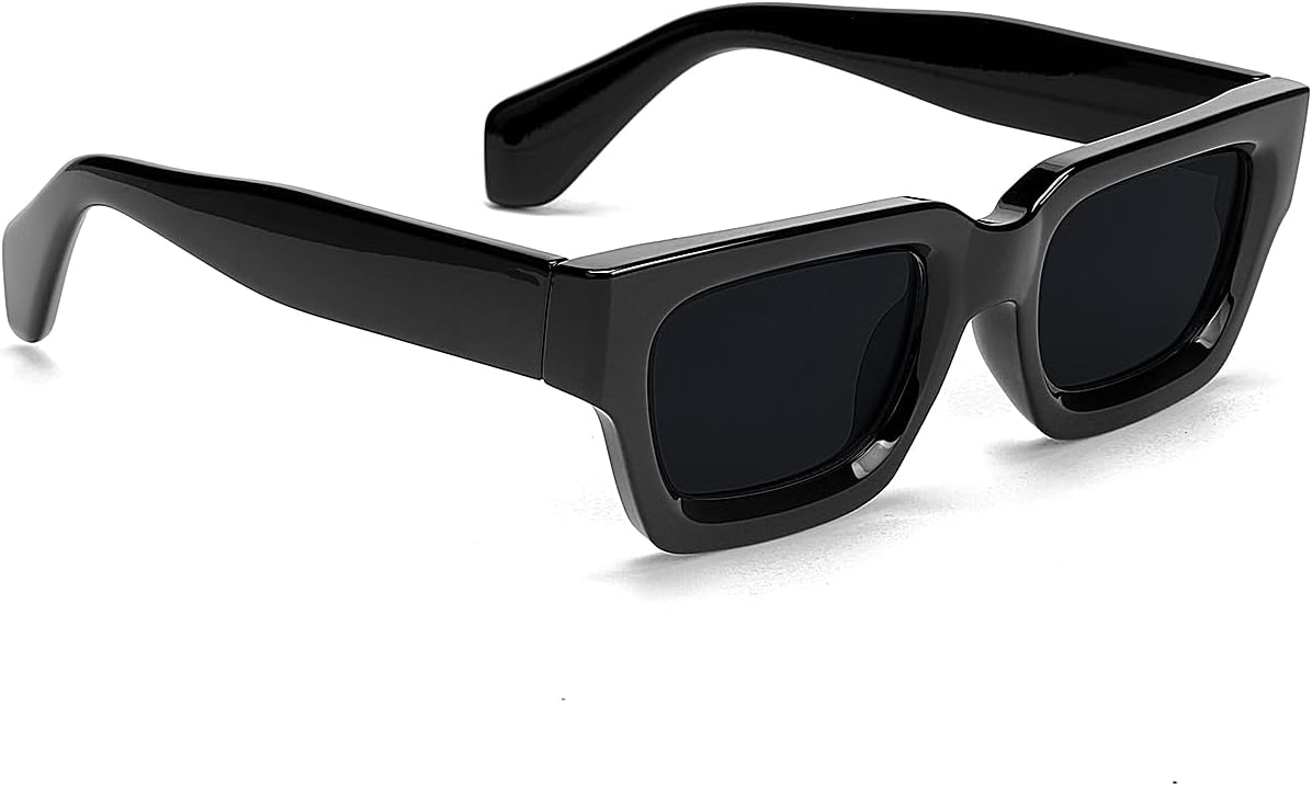 Trendy Square Sunglasses for Men Women Fashion Thick Rectangle Sun Glasses UV Protection Shades Designer Style