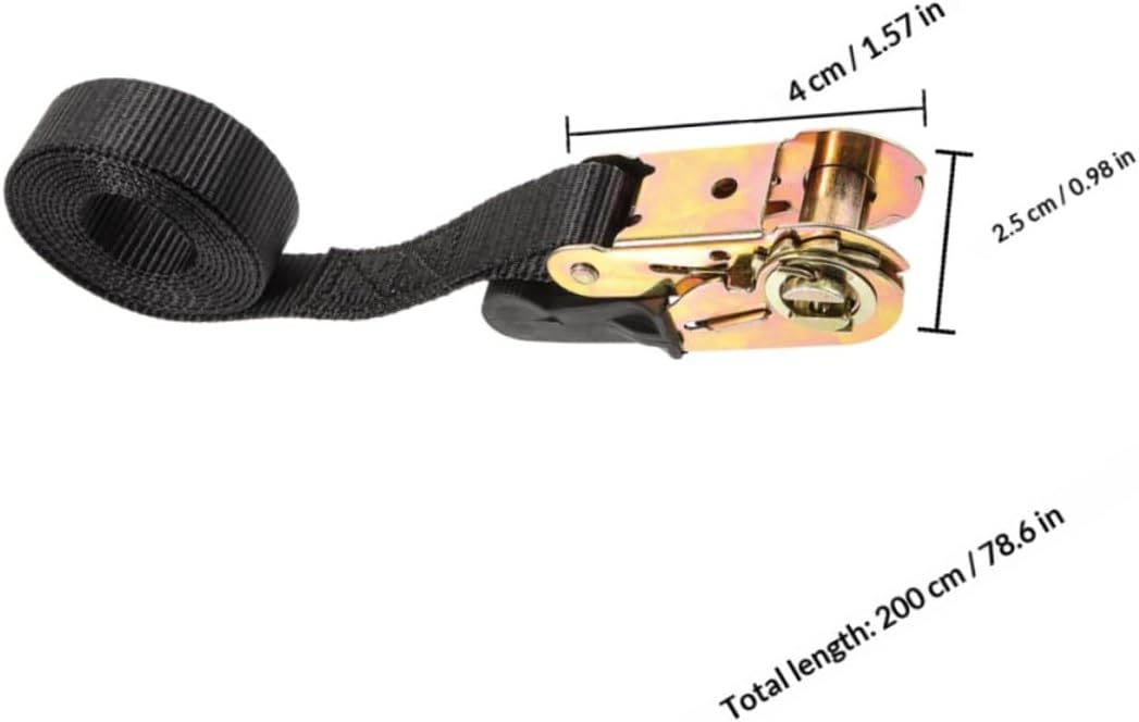 4pcs Ratchet Tie Down Straps 2.5cm X 2m Cargo Lashing Ratcheting Securing Straps for Truck Trailer Motorcycle Transport