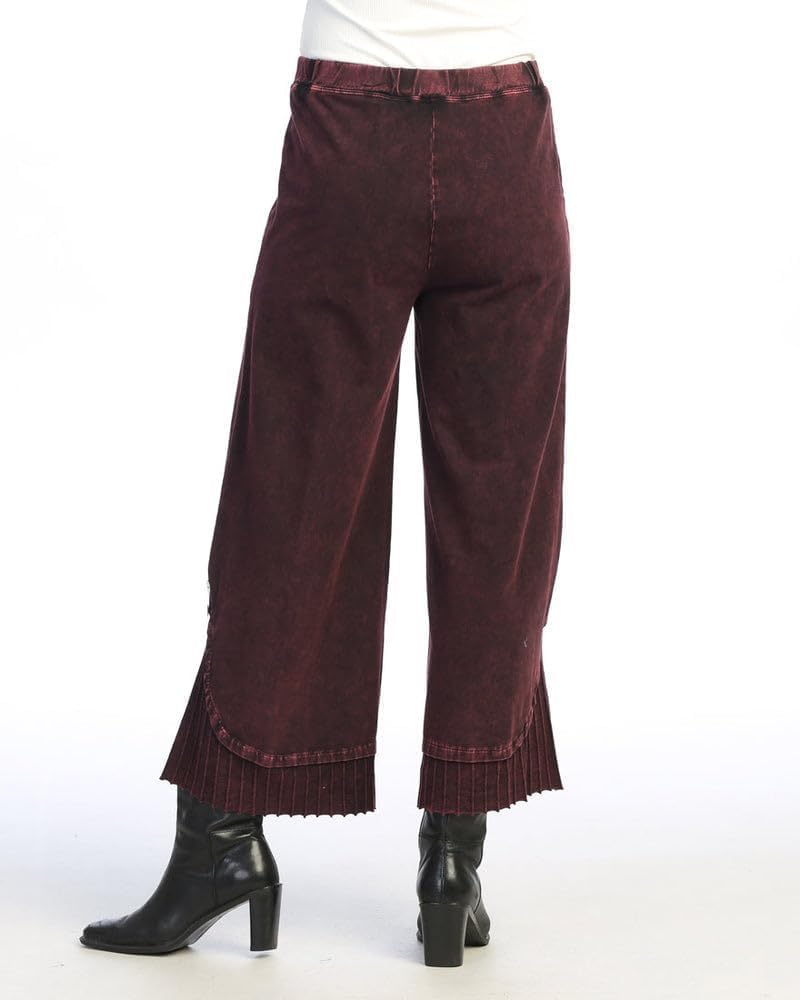 Jess & Jane Women's Mineral Washed Wide Leg Pant - M125