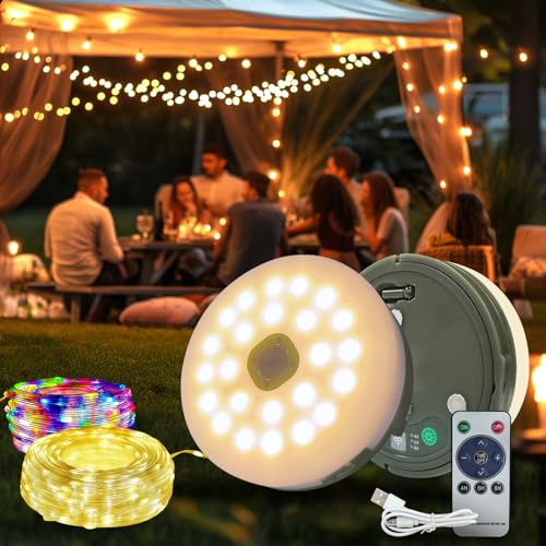 Nacvo Camping String Lights 10M/100LED USB Rechargeable Fairy Lights