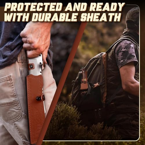 TAN REN Machete for Cutting Trees Heavy Duty, Survival Machete with Sheath for Yard Work, Full Tang Fixed Blade Knife with Wood Handle, Camping Machetes Heavy Duty, Clearing Brush and Gardening by TAN REN - Image 6