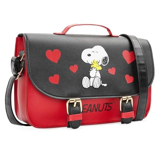 Peanuts Snoopy Bolso Bandolera con Correa Ajustable y Cierre Magnético para Ella