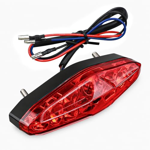 Wogomz 12V Motorcycle Rear Brake Tail Light, 15 LEDs Tail Lights Taillight Brake Light Stop Lights Universal for Motorcycle ATV Dirt Bike (Red)