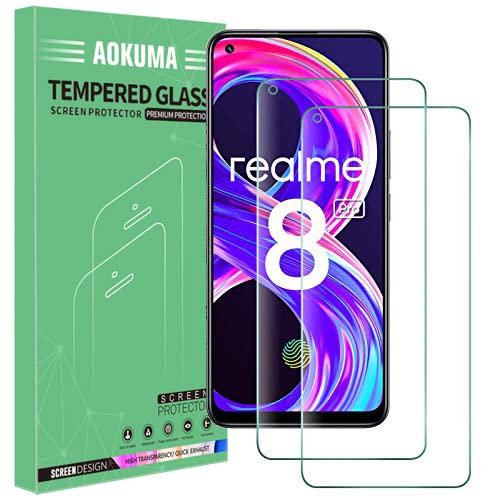 OPPO Realme 8 4G/OPPO Realme 8 pro Verre Trempé, AOKUMA Verre Trempé OPPO Realme 8 4G/OPPO Realme 8 pro Facile Installation] Film Protection écran Cover