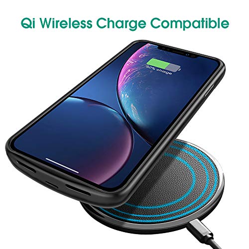 Newdery Upgraded Iphone Xr Battery Case Qi Wireless Charging Compatible, 6000Mah Slim Extended Rechargeable External Portable Charger Case Compatible Iphone Xr (6.1 Inches Black) #TOP1