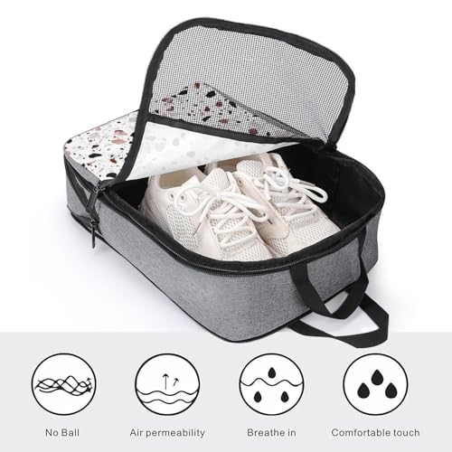 Sac à chaussures imprimé Terrazzo rouge avec système suspendu élégant