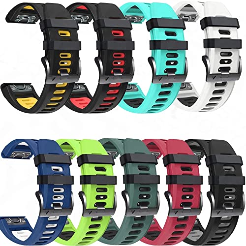 TINTAG Pulseira de silicone para Garmin Fenix 5 5X Plus 6 6X Tactix 7 Pro 7X VERTIX2 Pulseira inteli