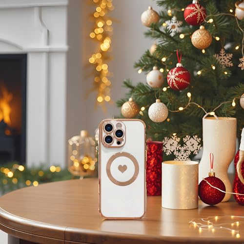 IDweel Magnetic for iPhone 16 Pro Max Case - Compatible with Magsafe, Elegant Love-Themed Luxury Plating Edge, Slim Fit & Lightweight, Scratch-Resistant Bumper Design for iPhone 16 Pro Max 6.9", White by IDweel - Image 2