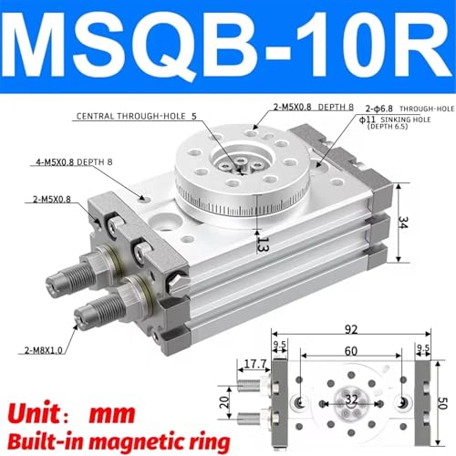 Cylindre rotatif MSQB70A pneumatique réglable pour stopper les vibrations - 3