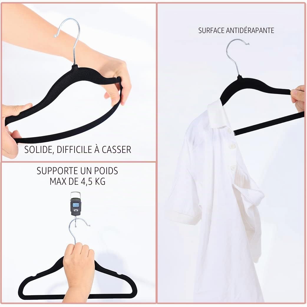 Cintres en Velours Bébé pour Enfants[Paquet de 40] (29,5cm) pour Manteaux, Chemises, Robes, Pantalons