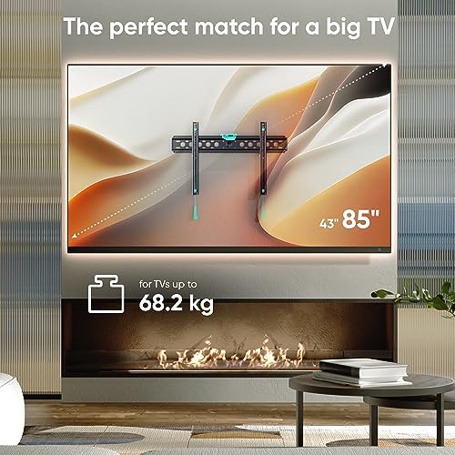 ONKRON Fixed TV Wall Bracket for 43-85 Inch Screen up to 68,2 kg, Slim Mount for Television VESA 75x75-600x400 mm - Image 3