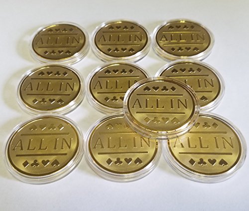 Jetons de poker en plaqué or protection de carte bounty lot de 10