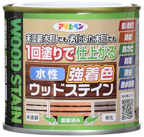 アサヒペン 水性強着色ウッドステイン 1/5L ワインレッド