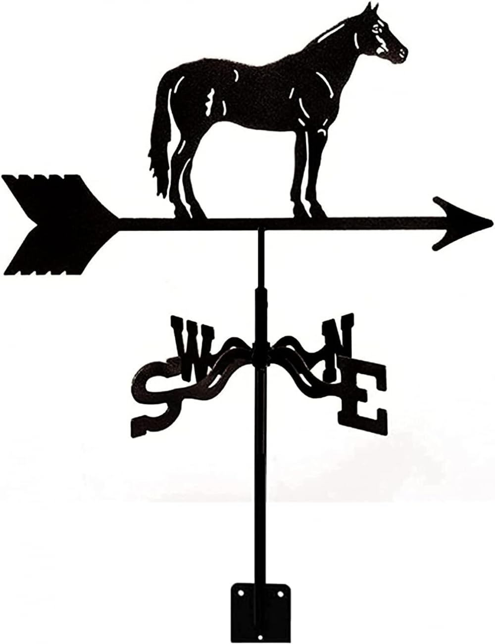 WIQUYBML Weather Vane, Metal Wind Vane Iron Retro Farm Scene Garden Stake Direction Indicator -Horse