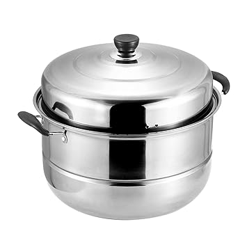 Negaor SUS560-1 i Stainl Steel Single-Layer Steamer Cookware Stainl Steel Multicooker wi 1 Perforated Steel Insert