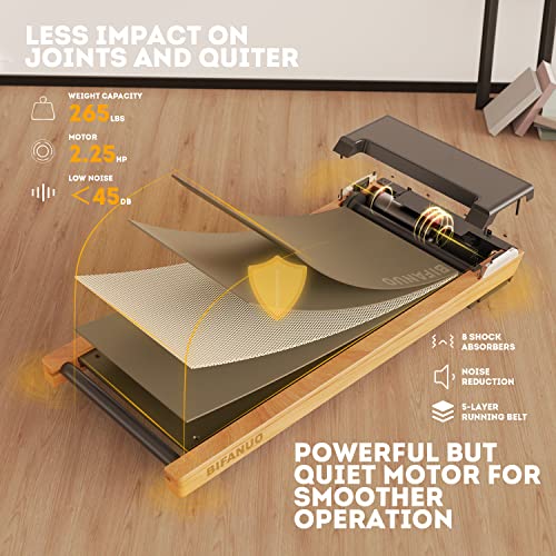 Under Desk Treadmill, Walking Pad 2.25HP, Wood Electric Light Weight Walking Treadmill, Desk Treadmill for Office Under Desk with Remote Control, Installation-Free(Light)
