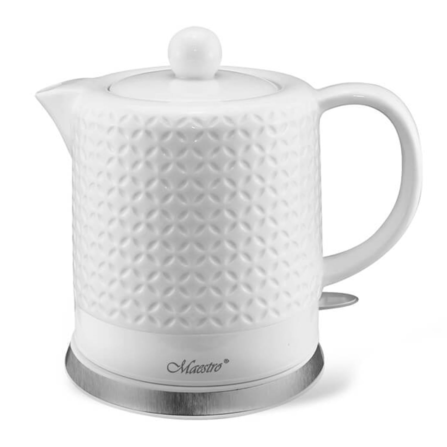 Maestro Electric kettle white ceramic wireless kettle teapot 1L + UK adapter