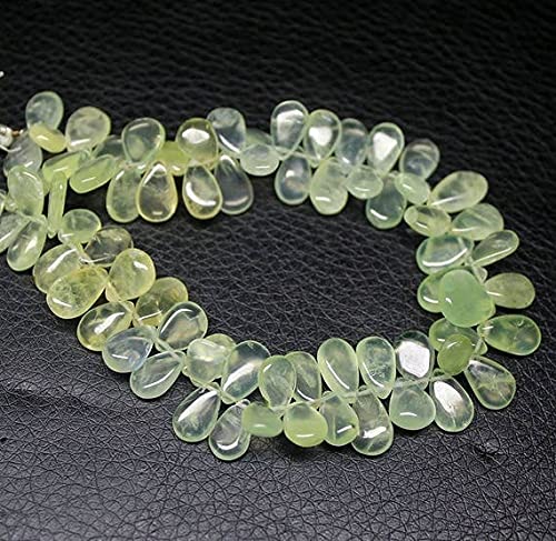 Prehnite verte perles poire lisses idéales pour remplacer vos composants de bijoux ternes