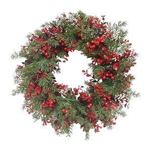 Ioensy Corona de Navidad/Corona de Navidad/Guirnalda Navideña/Decoración Corona de Puerta Delantera para Balcón, Diámetro 35cm